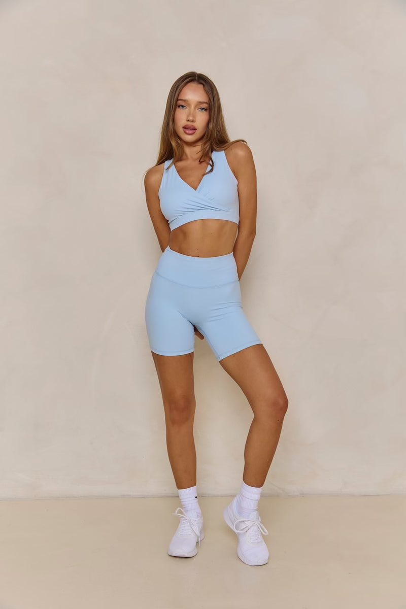 Astoria LUXE BALANCE Plunge Sports Bra - Baby Blue