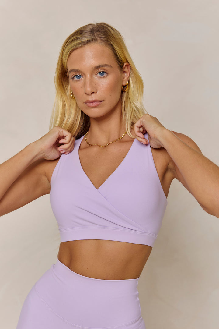 Astoria Luxe Balance Plunge Sports Bra - Lavender