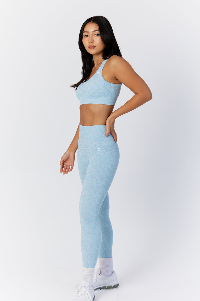 Astoria LUXE BALANCE Ruched Sports Crop - Blue Gingham