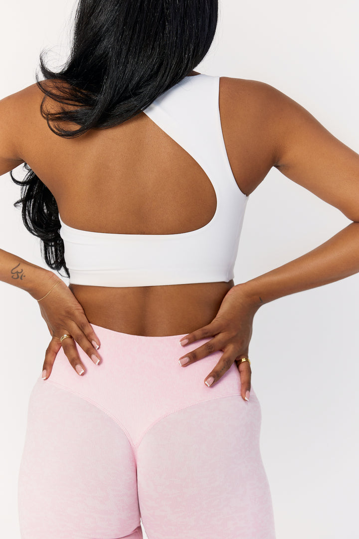 Astoria Live Luxe Open Back Crop - White
