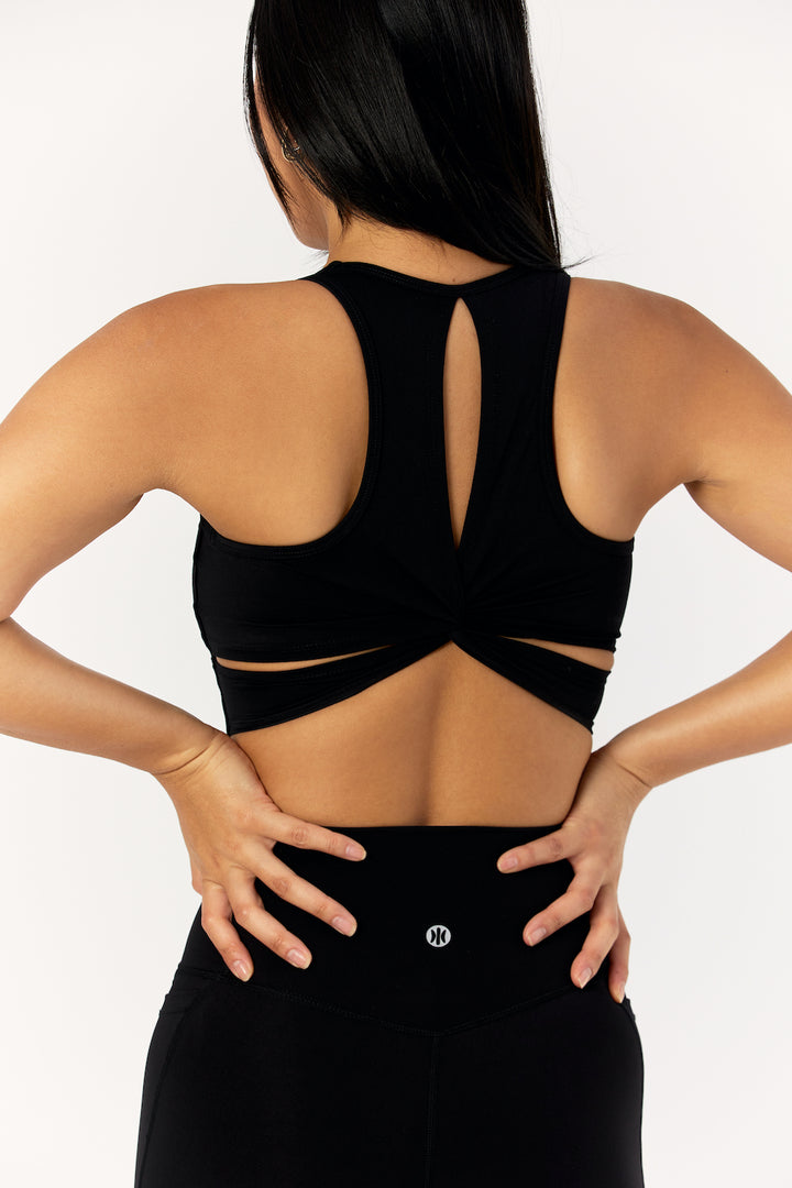 Astoria Live Luxe Square Neck Crop - Black