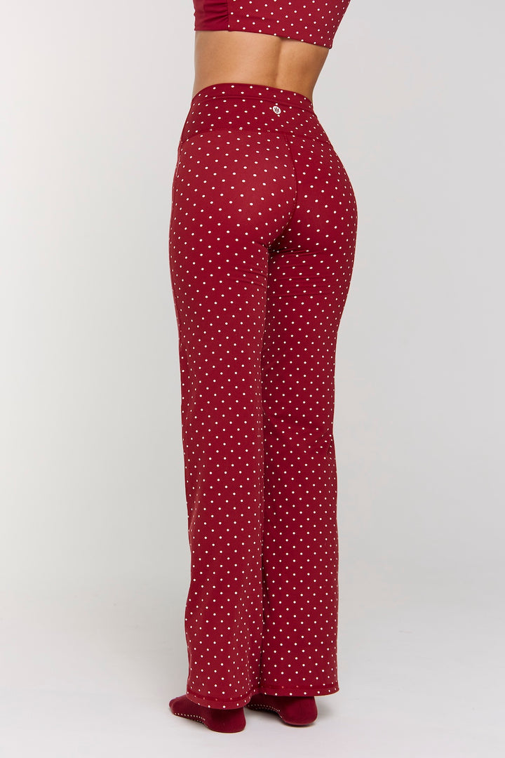 Astoria Luxe Balance Straight Legging - Merlot Polka