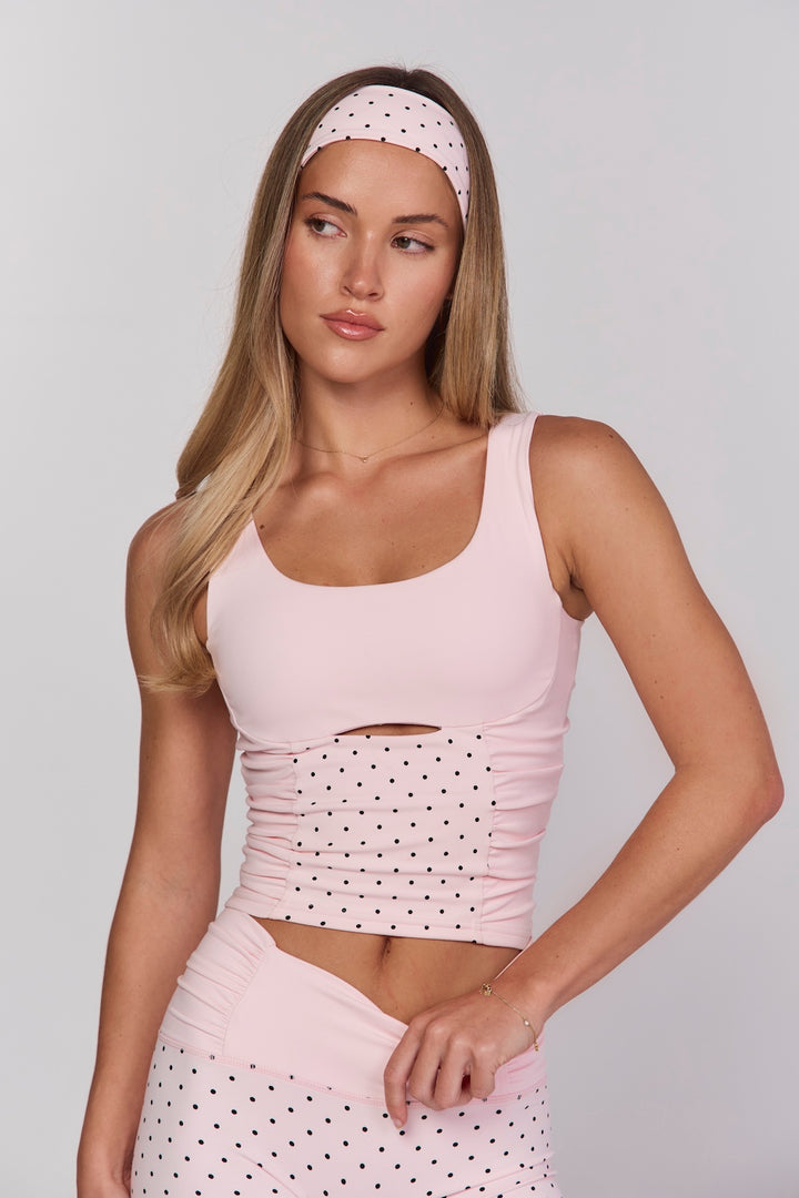 Astoria Luxe Balance Headband - Baby Pink Polka
