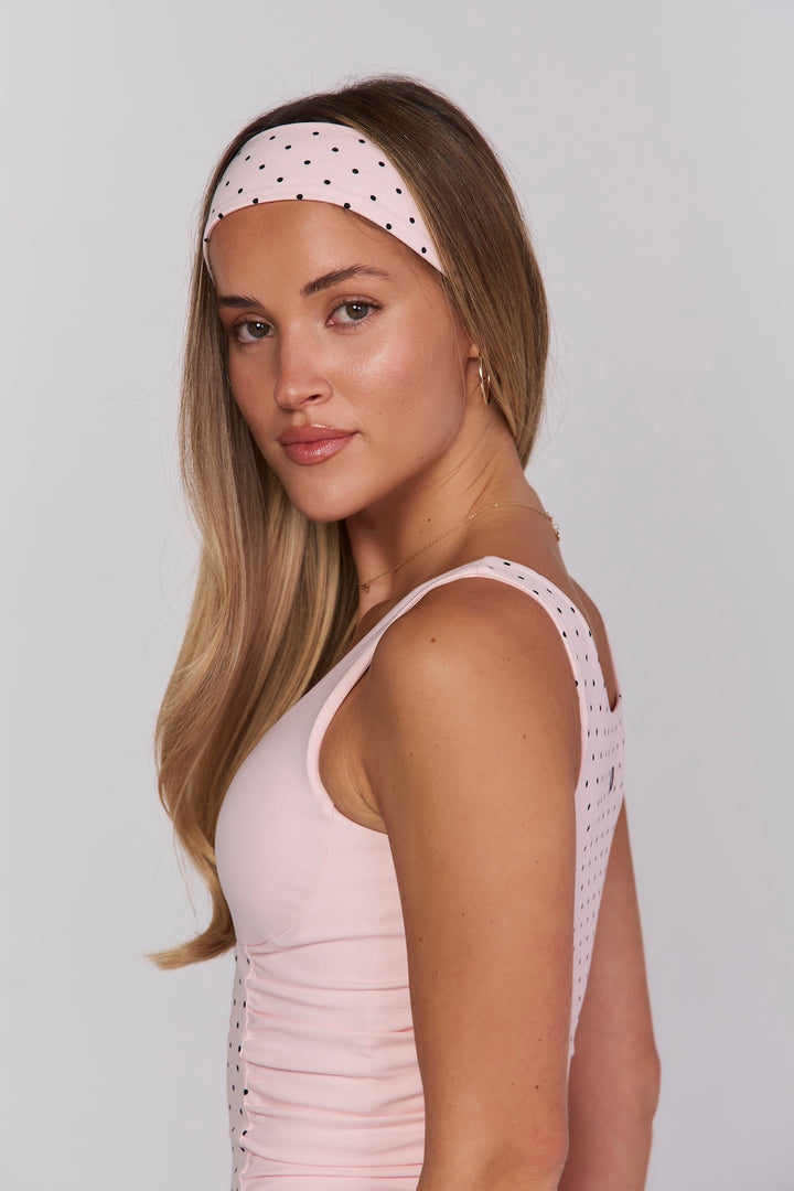 Astoria Luxe Balance Headband - Baby Pink Polka
