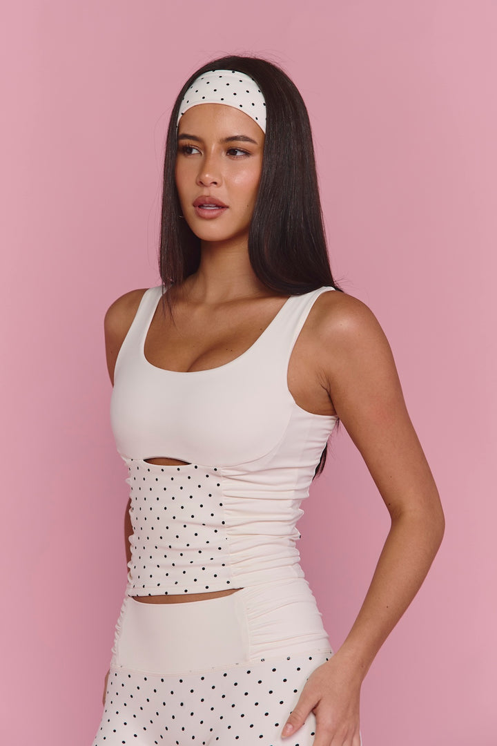 Astoria Luxe Balance Headband - Cream Polka