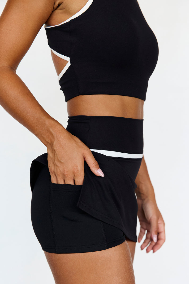 Astoria LUXE BALANCE Tennis Skirt - Black/Cream