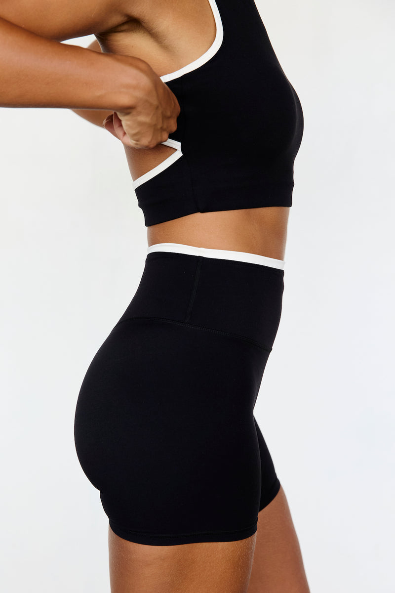 Astoria LUXE BALANCE Cut Out Sports Crop - Black/Cream