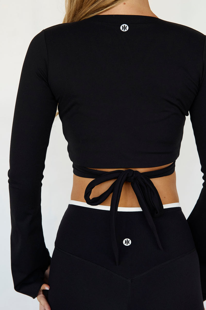 Astoria LIVE LUXE Wrap Sleeved Crop - Black