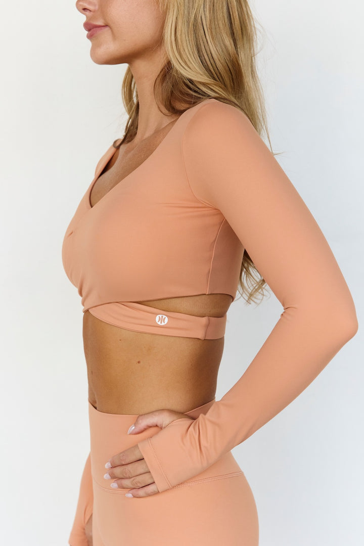 Astoria Balance Crossover Sleeve Crop - Spice