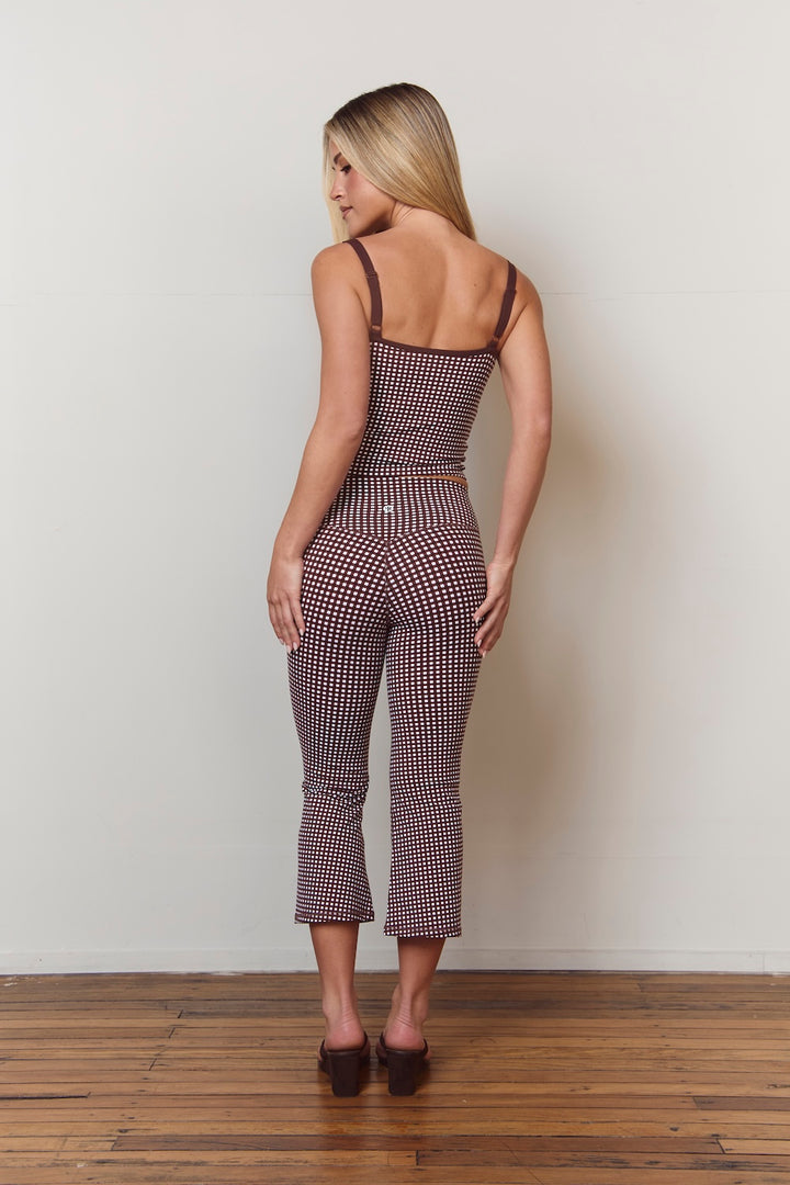 Astoria Luxe Balance Flared Capri - Espresso Gingham