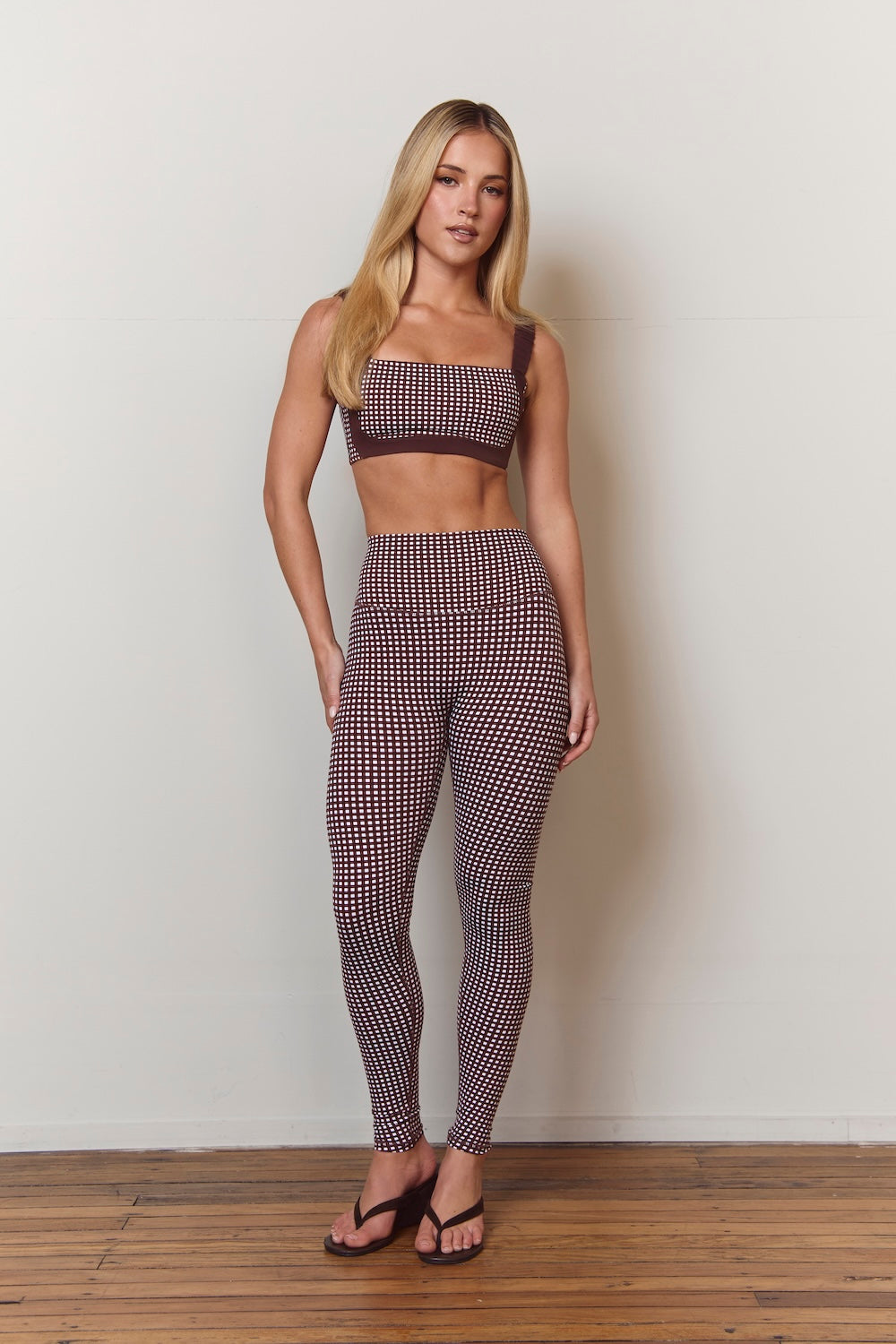 Astoria Luxe Balance Full Length Legging - Espresso Gingham