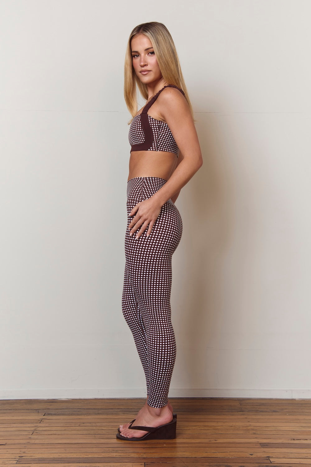 Astoria Luxe Balance Full Length Legging - Espresso Gingham