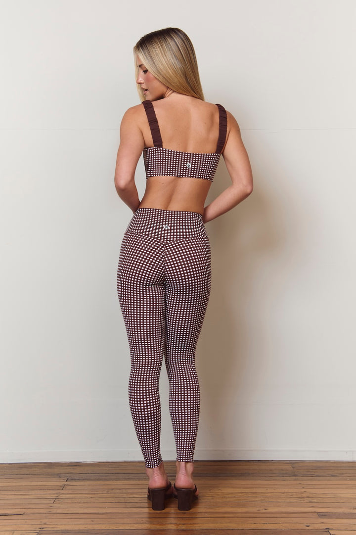 Astoria Luxe Balance Full Length Legging - Espresso Gingham