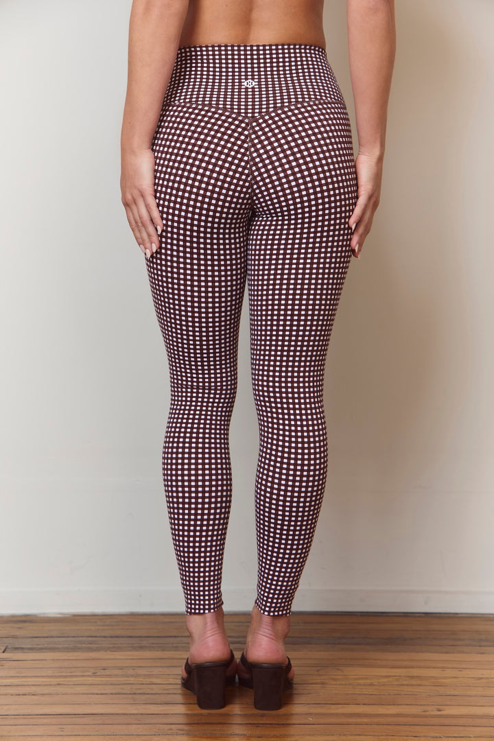 Astoria Luxe Balance Full Length Legging - Espresso Gingham