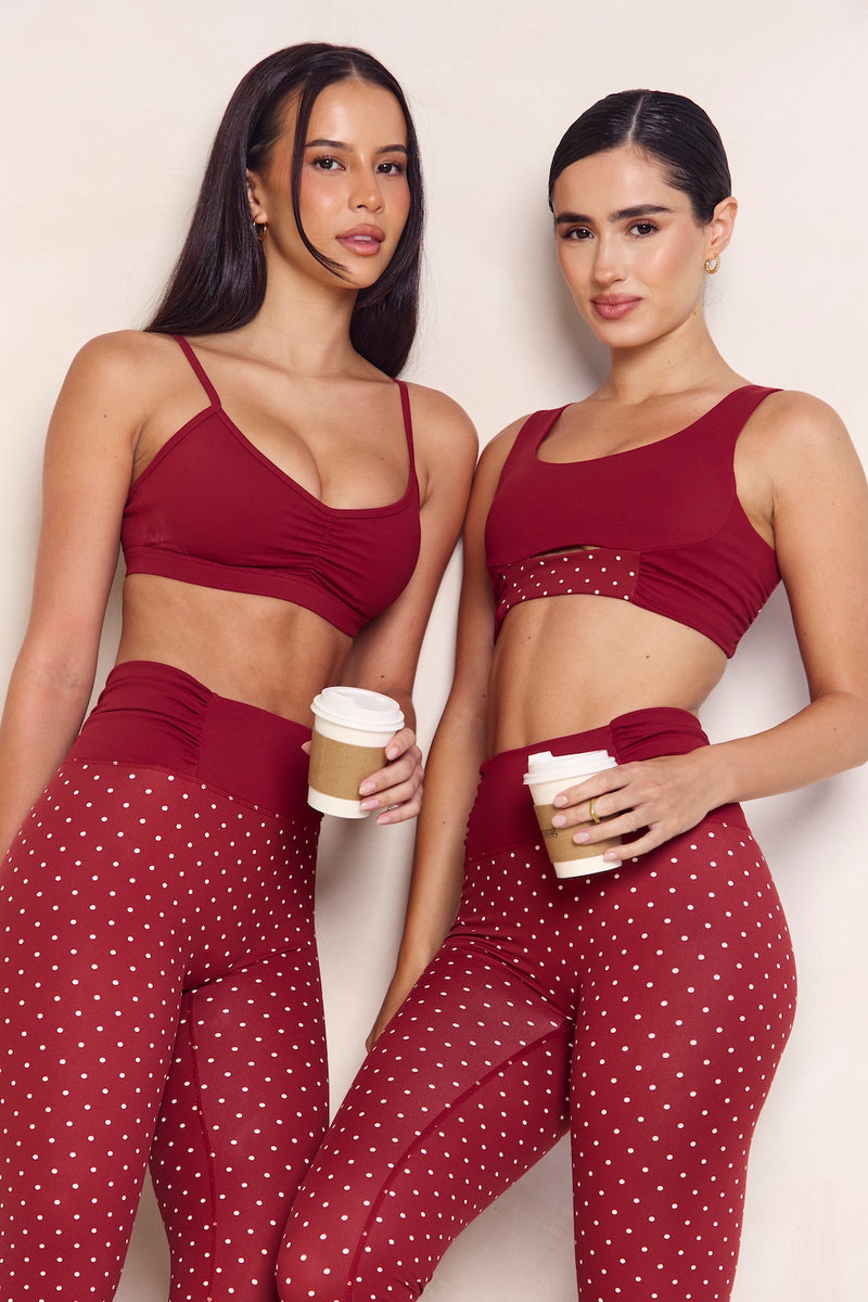 Astoria LUXE BALANCE Ruched Micro Sports Bra - Merlot
