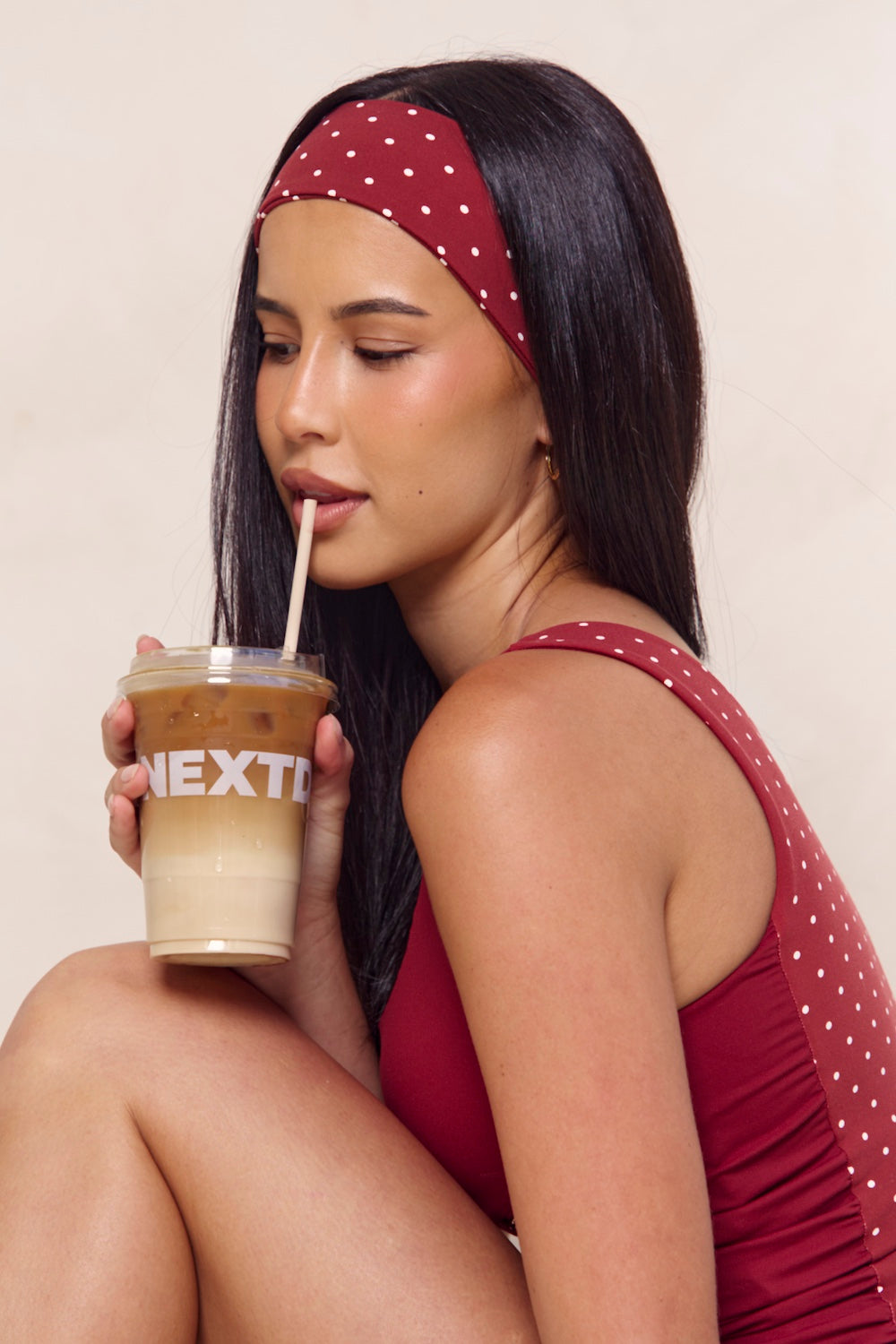 Astoria LUXE BALANCE Headband - Merlot Polka