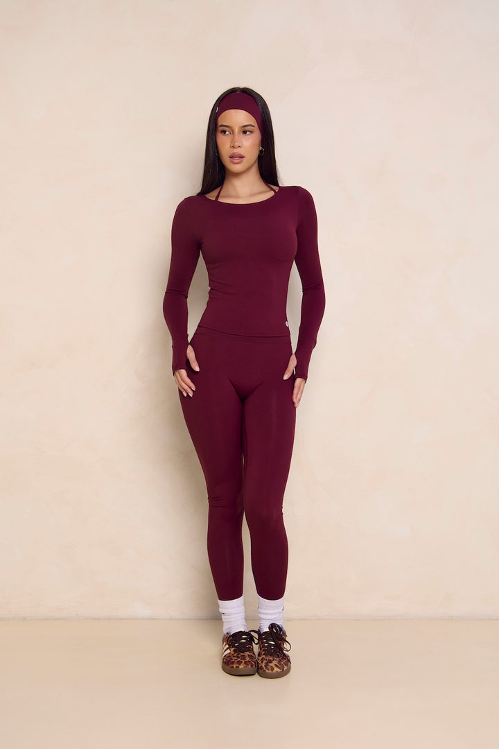 Astoria Airvíve Boat Neck Long Sleeve - Burgundy