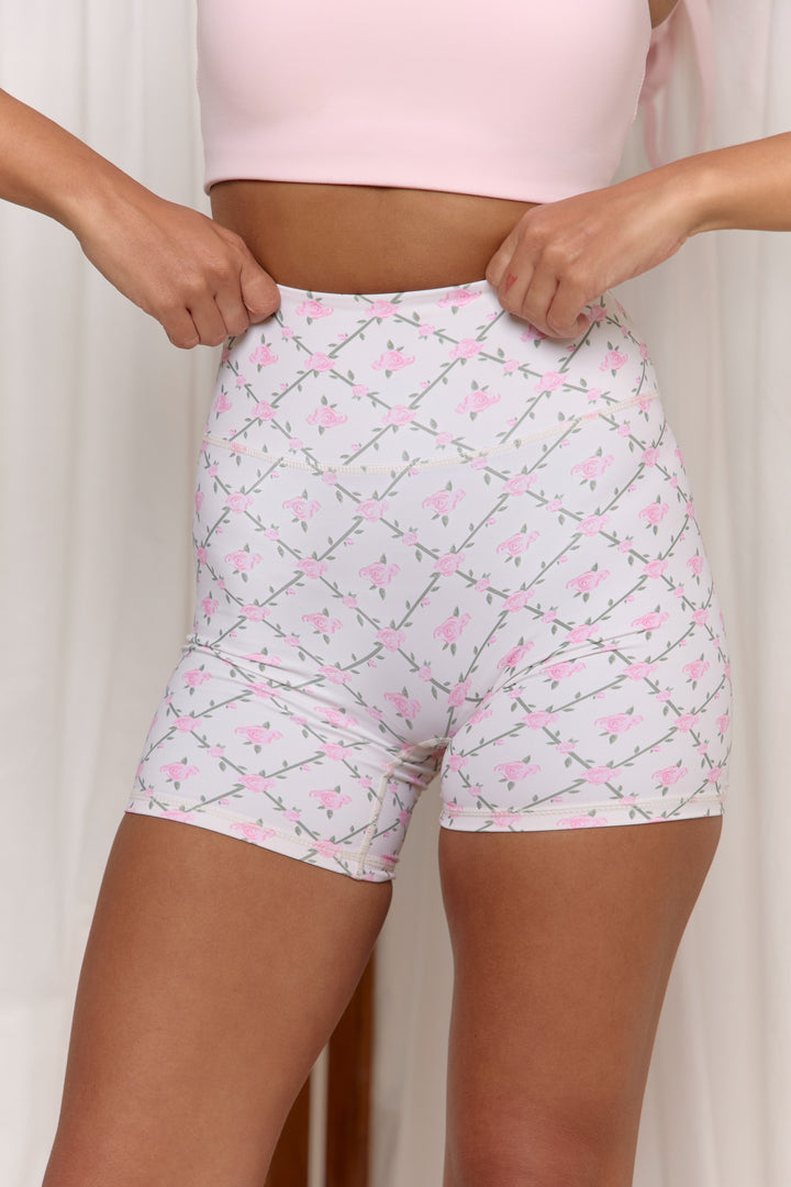 Astoria Luxe Balance Zip Short - Rose Lattice