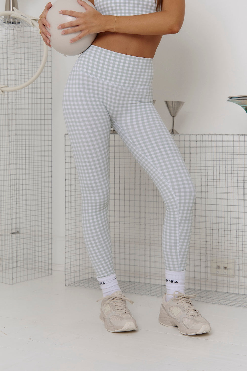 Astoria Luxe Balance Full Length Legging - Jade Gingham