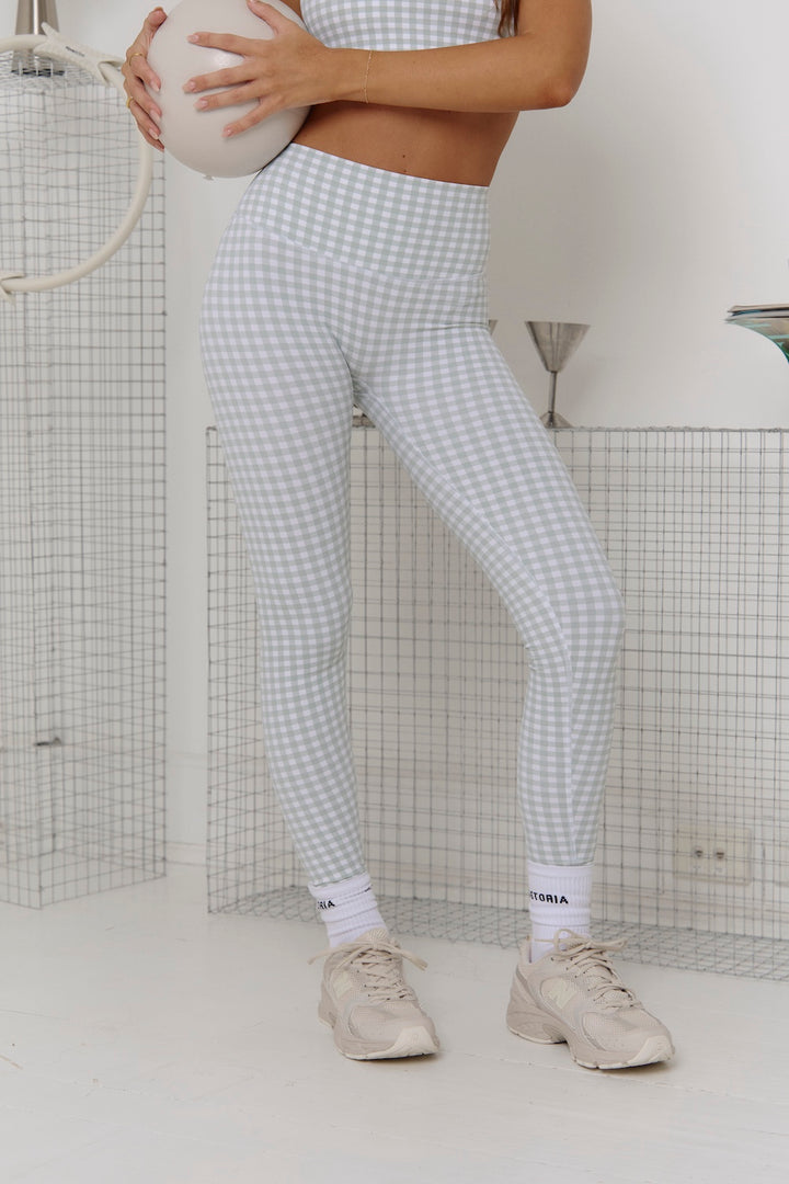 Astoria Luxe Balance Full Length Legging - Jade Gingham