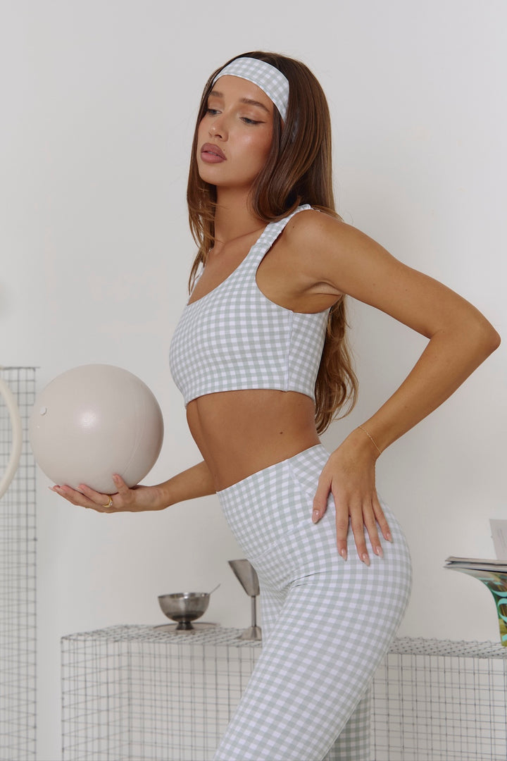 Astoria Luxe Balance Full Length Legging - Jade Gingham