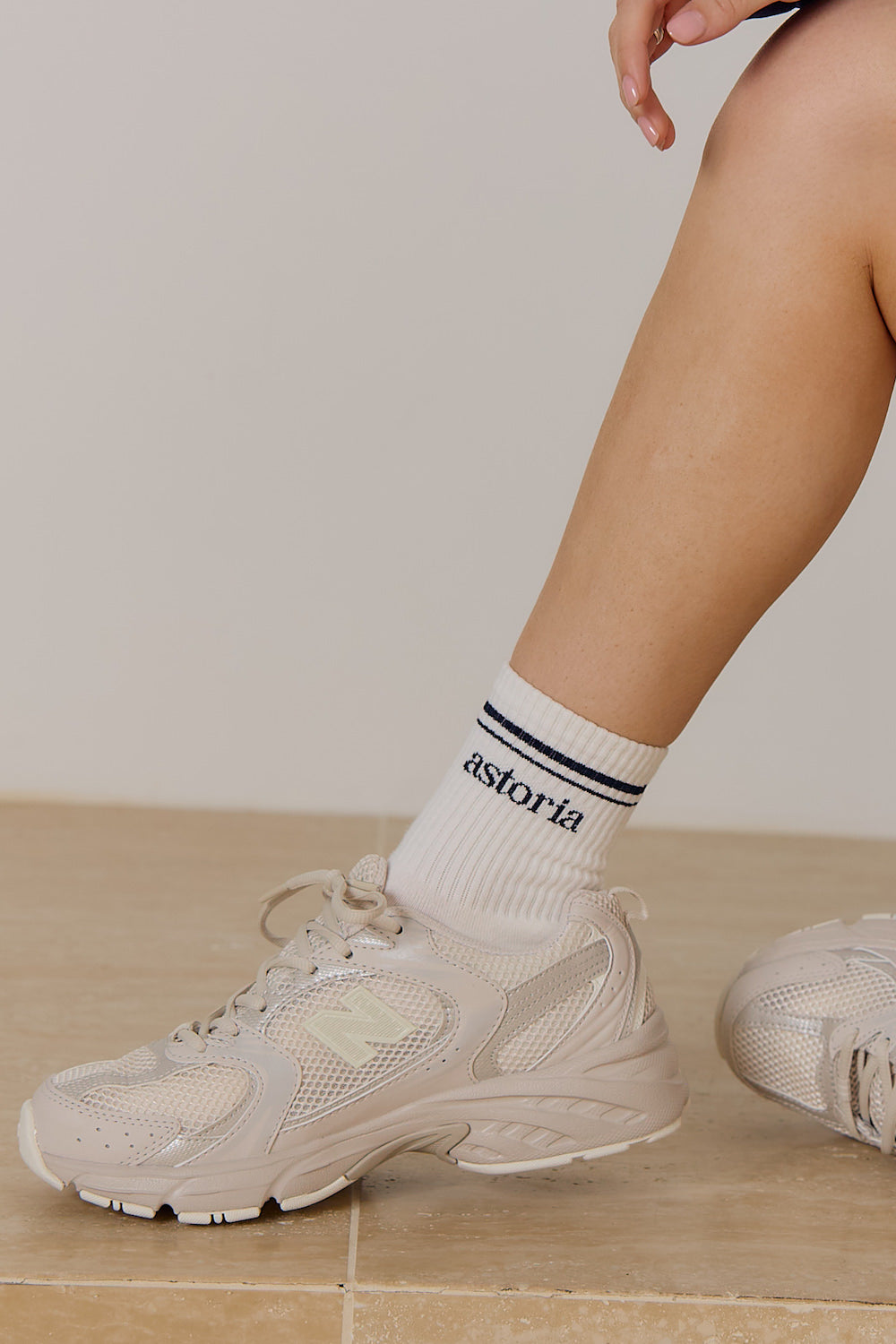 Astoria Logo Socks  - Cream