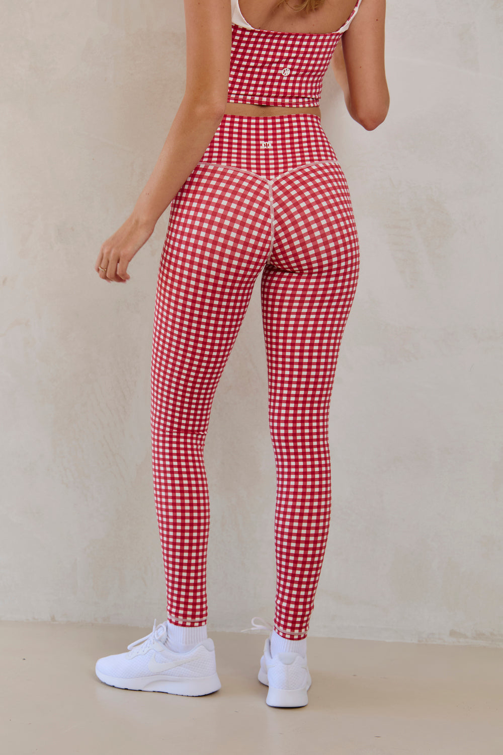 Astoria LUXE BALANCE Full Length Ruched Legging - Red Gingham
