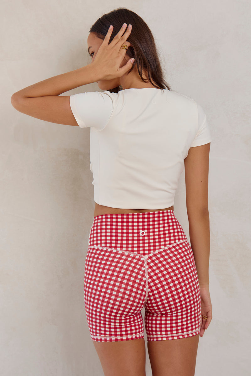 Astoria LIVE LUXE Wrap Quarter-Sleeve Crop - Cream