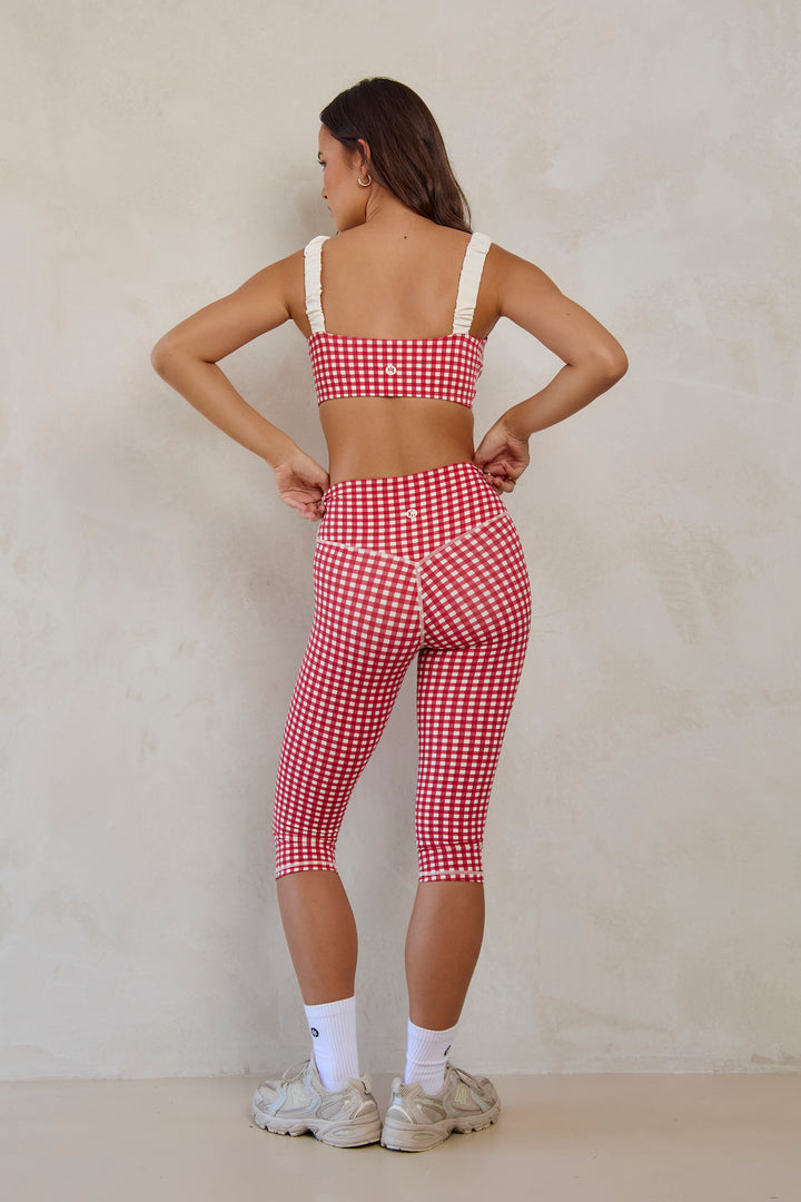 Astoria Luxe Balance Ruched Capri - Red Gingham