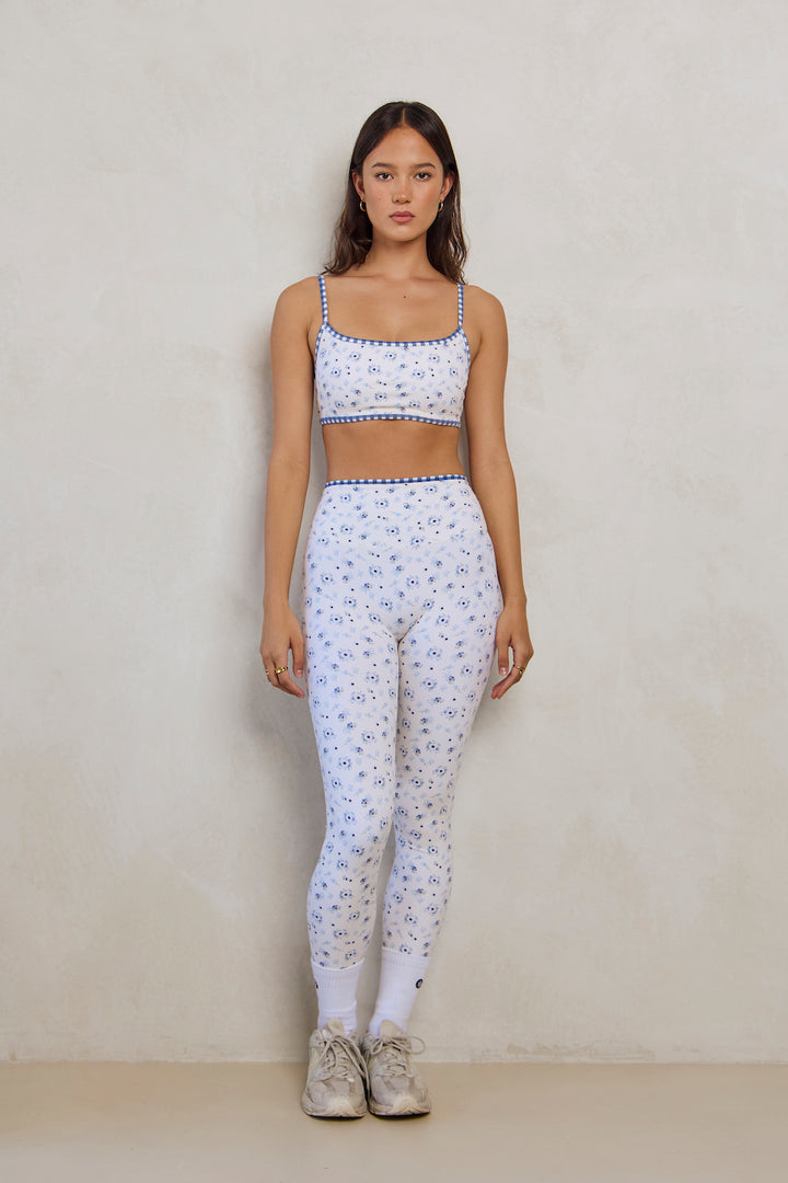 Astoria Luxe Balance Full Length Legging - Blueberry Gingham