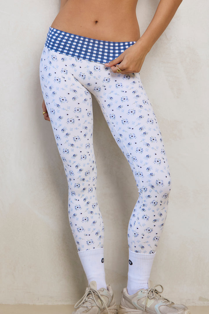 Astoria Luxe Balance Full Length Legging - Blueberry Gingham