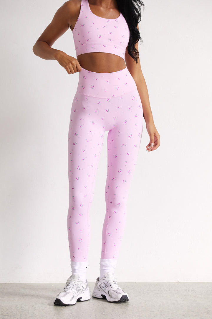 Astoria Luxe Blossom Sports Crop - Cherry