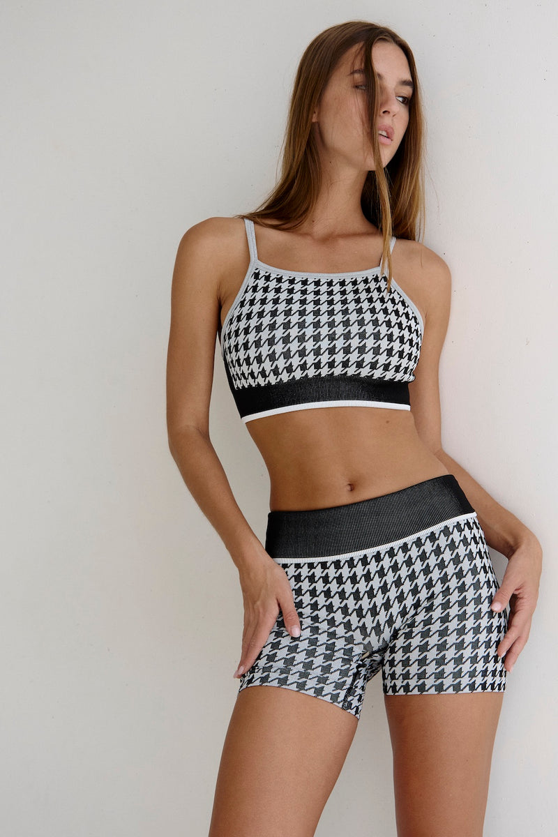 Astoria Seamless Knit Short - Black/Grey Houndstooth