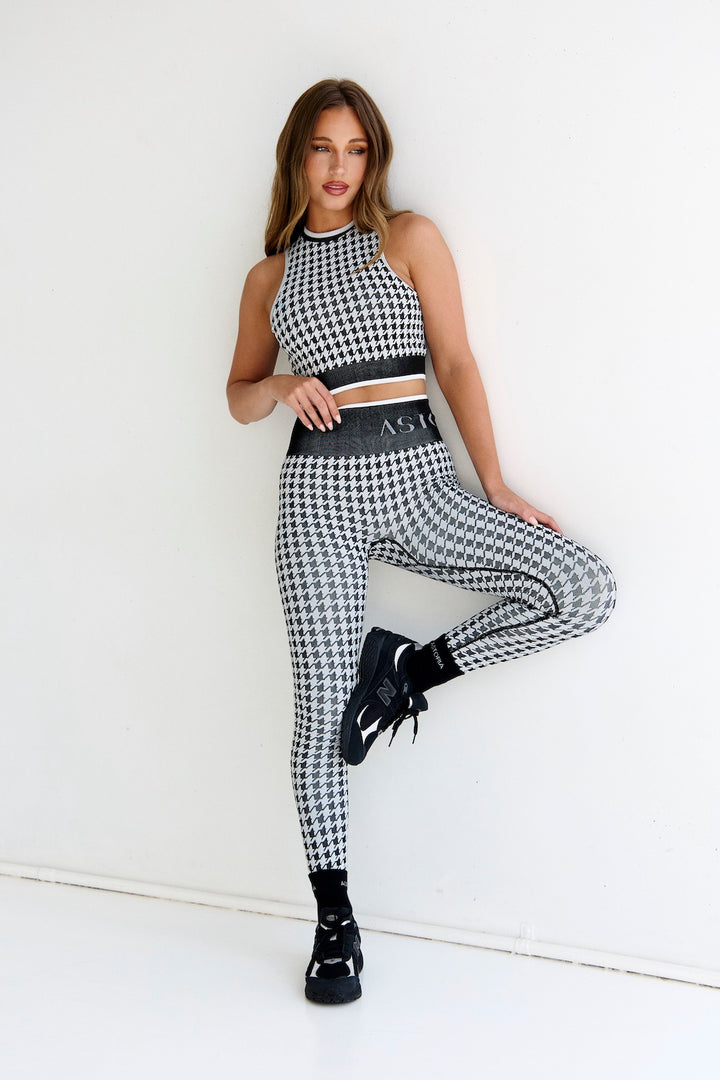 Astoria Seamless Knit Legging - Black/Grey Houndstooth