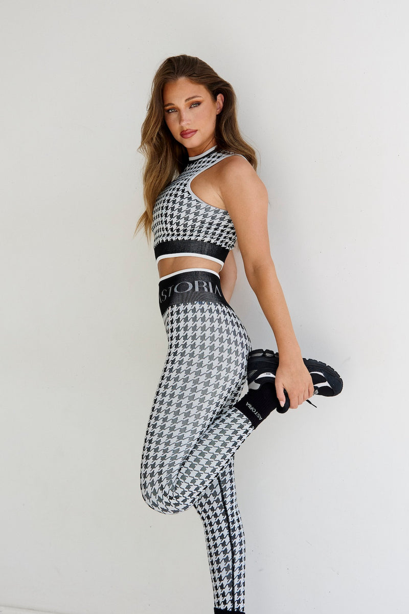 Astoria Seamless Knit Legging - Black/Grey Houndstooth