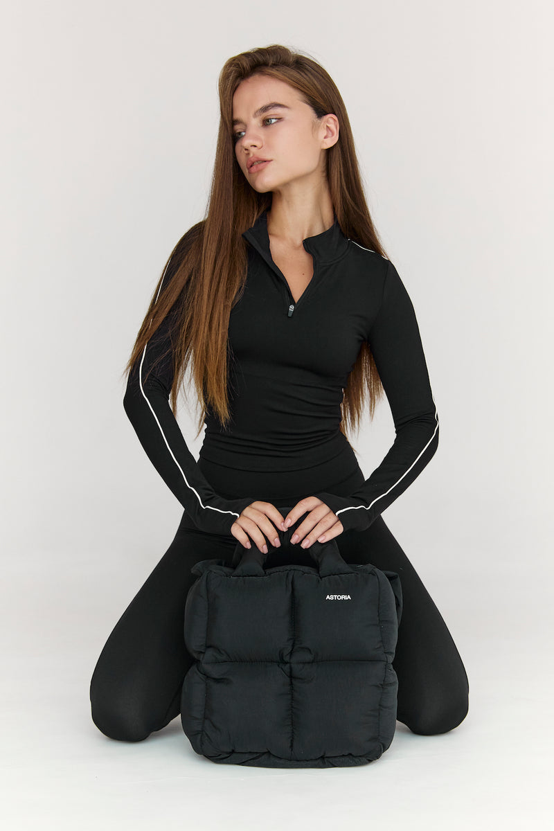 Astoria Puffer Tote Bag - Black