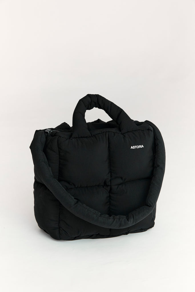 Astoria Puffer Tote Bag - Black