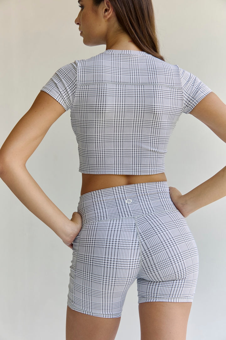 Astoria Airvíve Crop Tee - Grey Plaid