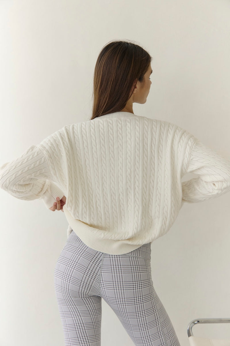 Cable Knit Pullover - Cream