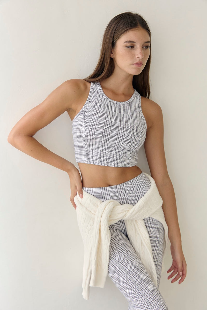 Astoria Airvíve Staple Sport Crop - Grey Plaid