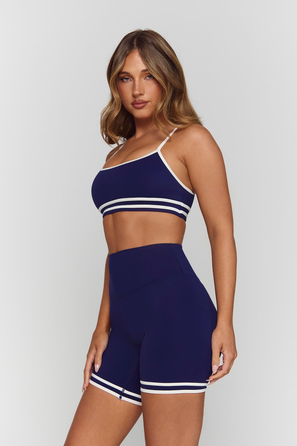 Astoria Luxe Balance Minimalist Sports Bra - Navy/Cream