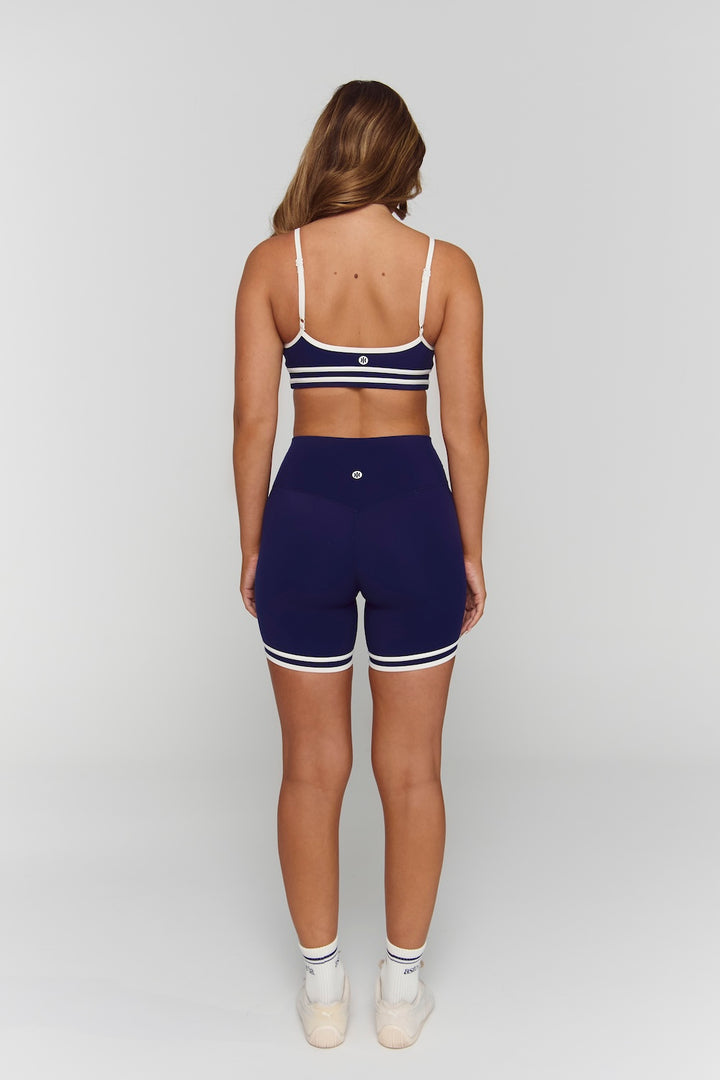 Astoria Luxe Balance Minimalist Sports Bra - Navy/Cream