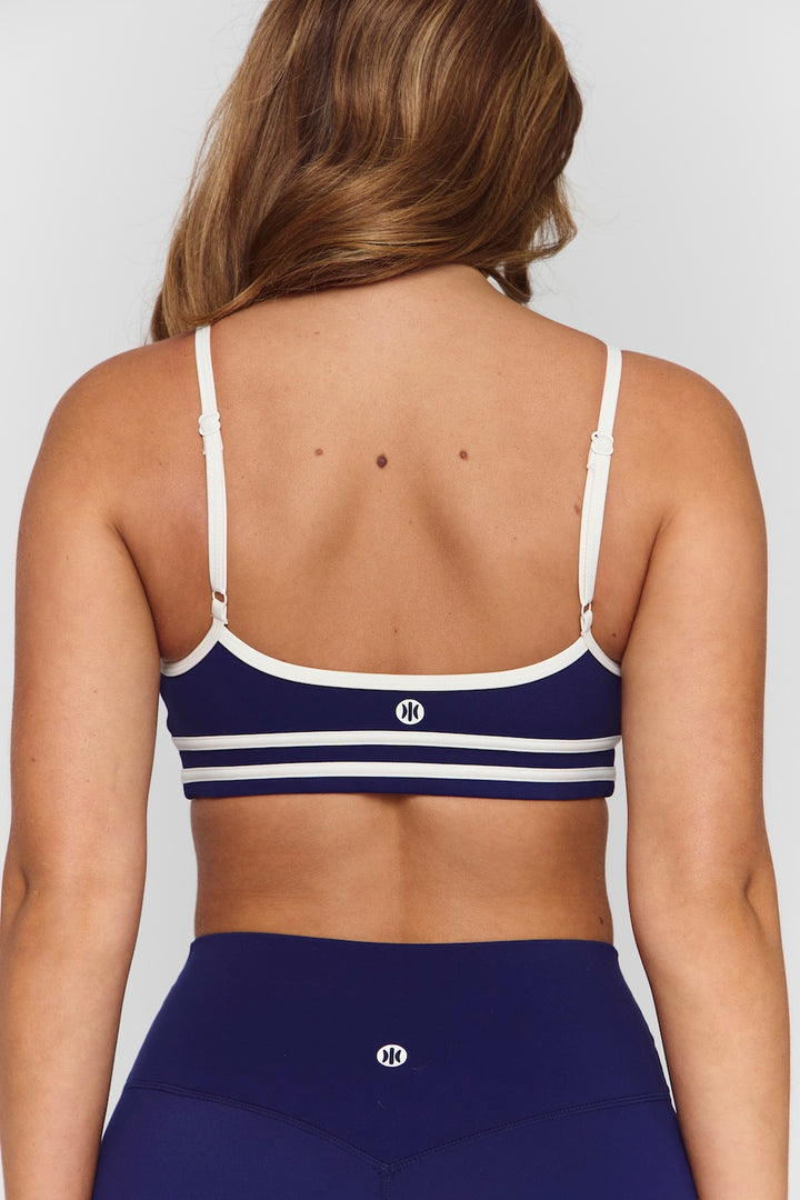 Astoria Luxe Balance Minimalist Sports Bra - Navy/Cream