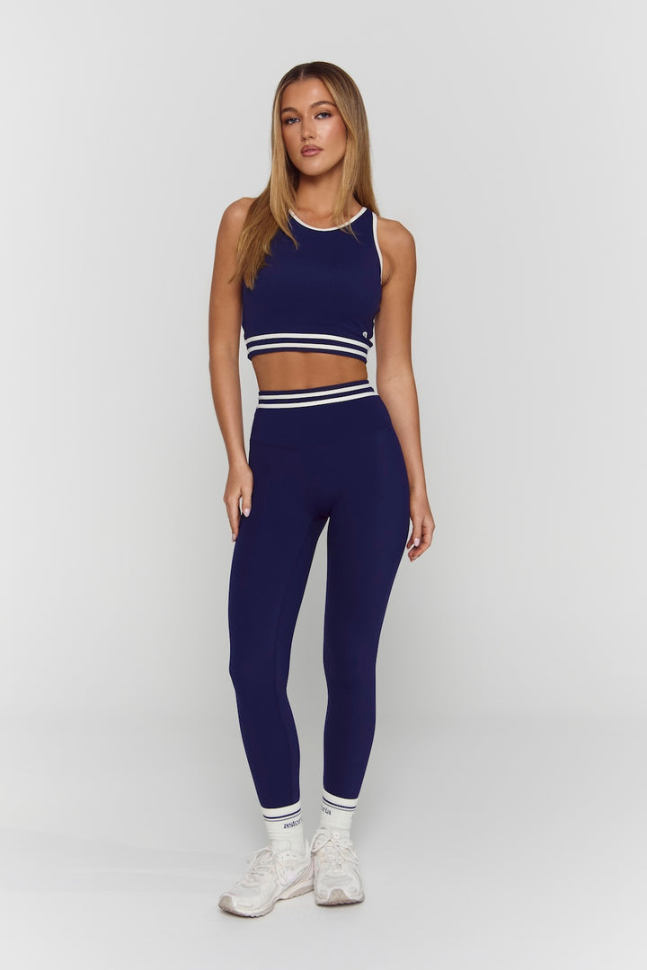 Astoria Luxe Balance Full Length Legging - Navy/Cream