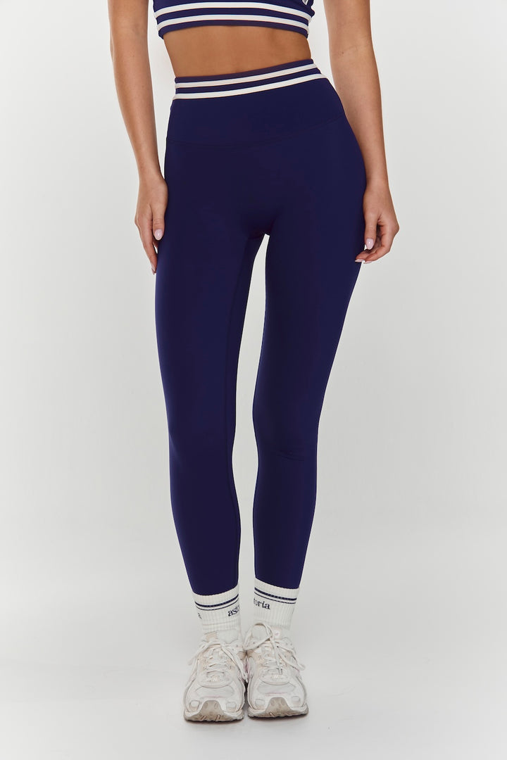 Astoria Luxe Balance Full Length Legging - Navy/Cream