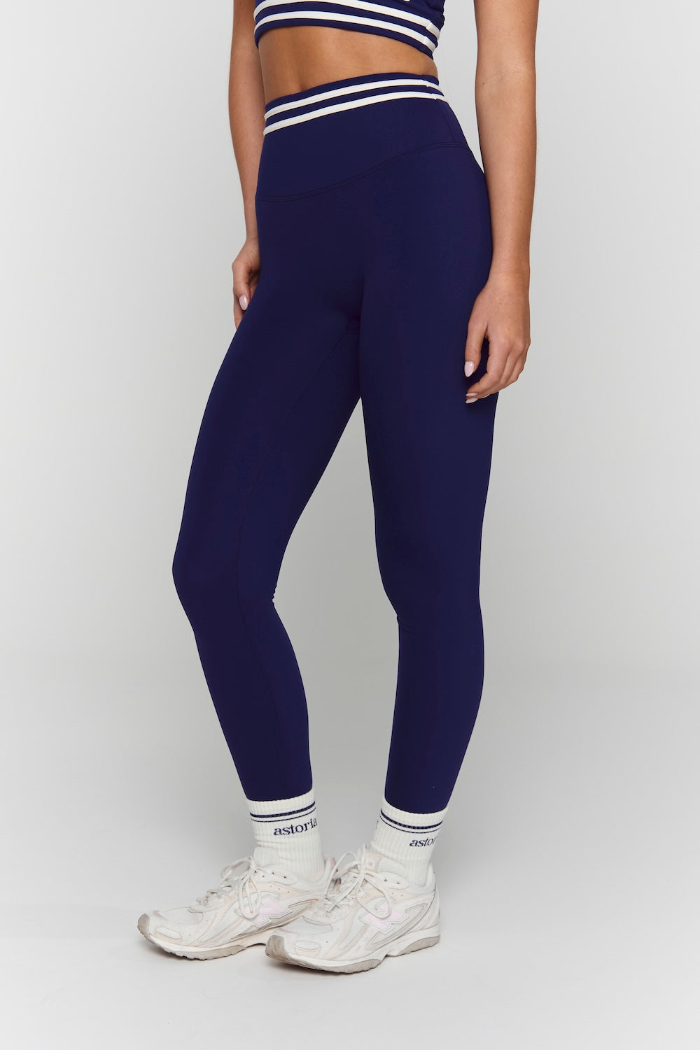 Astoria Luxe Balance Full Length Legging - Navy/Cream