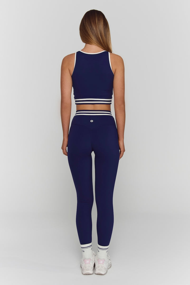 Astoria Luxe Balance Full Length Legging - Navy/Cream