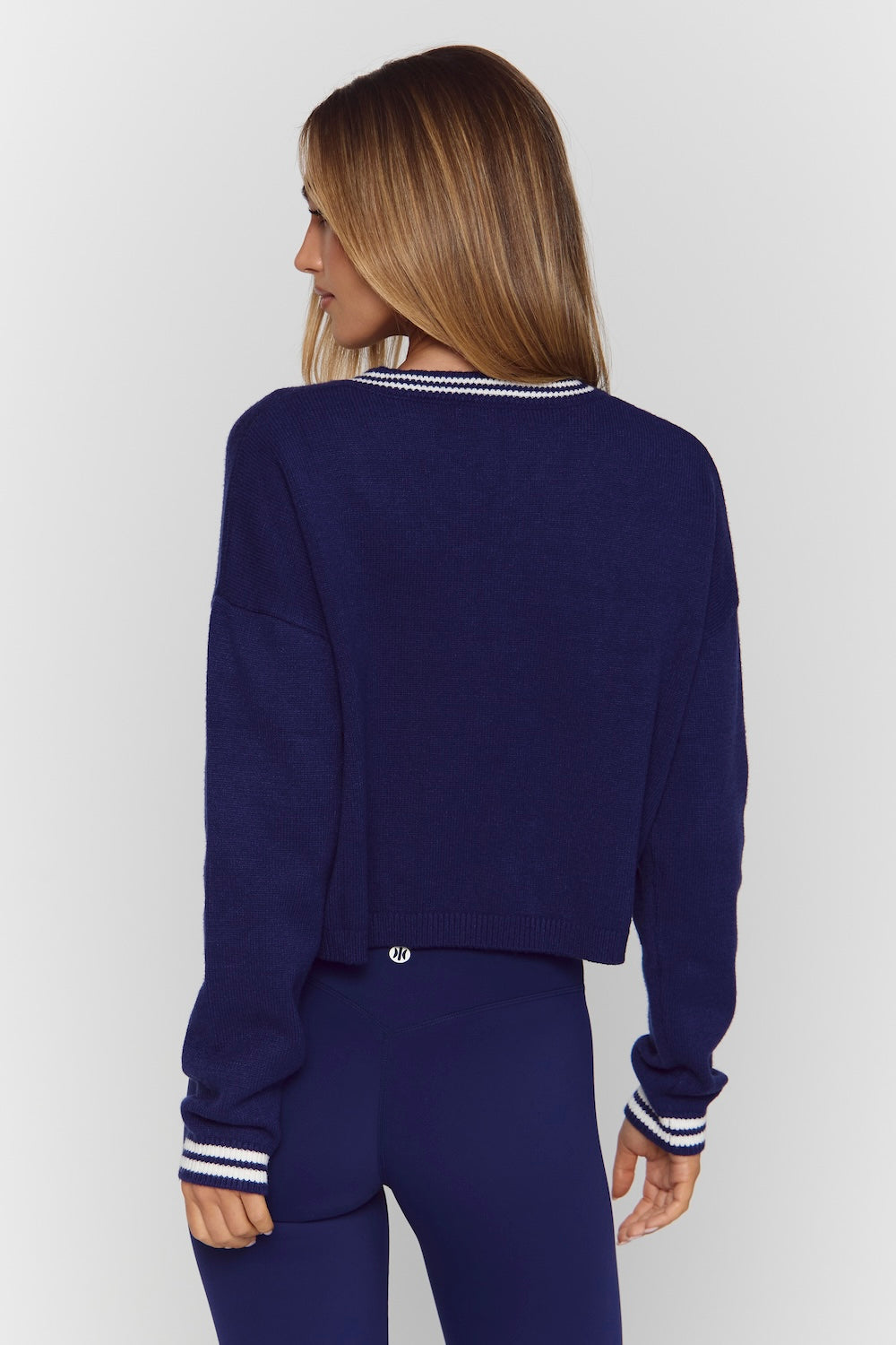 Astoria Knit Pullover - Navy/Cream
