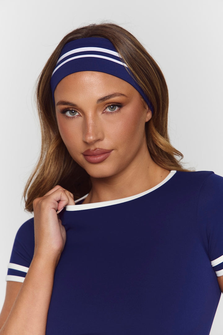 Astoria Luxe Balance Headband - Navy/Cream