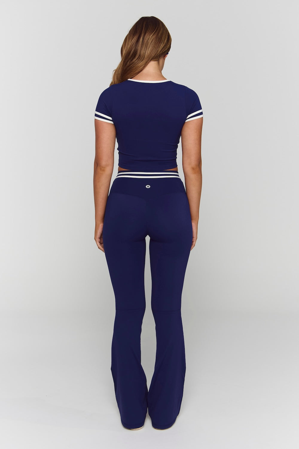 Astoria Luxe Balance Flare Legging - Navy/Cream